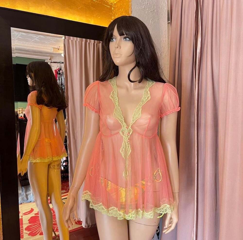 Agent Provocateur Heidi Top Melon/Mint Sheer Lace Babydoll